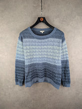 Fat Face Jumper Womens XL Extra Large Blue Knitted Pullover